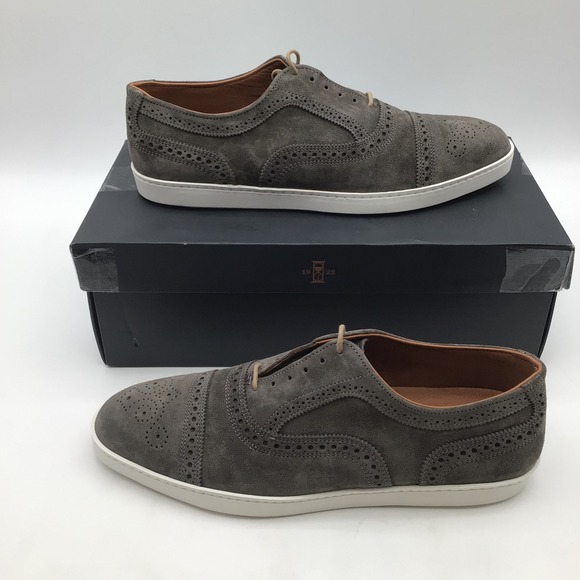 Allen Edmonds Strand Sneak Suede Grey Mens Oxford Dress Sneakers Size 10 D NEW